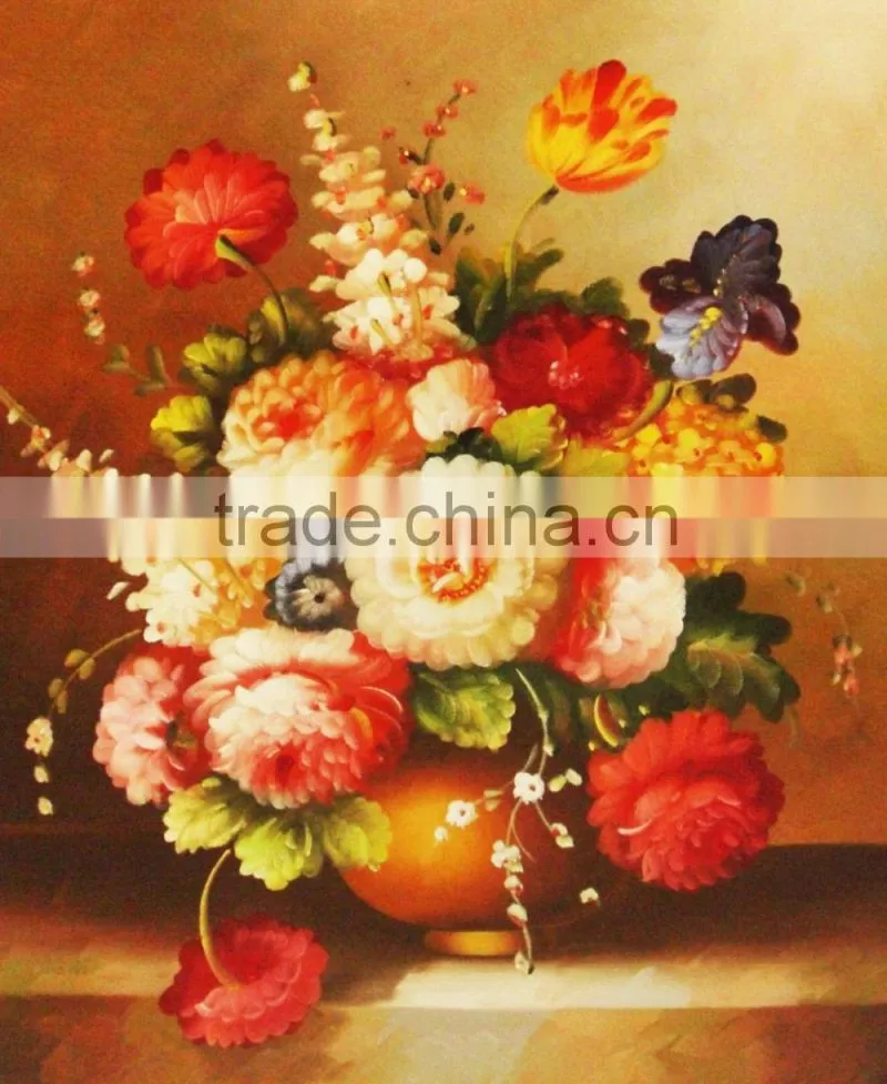 still life flower oil painting on canvas