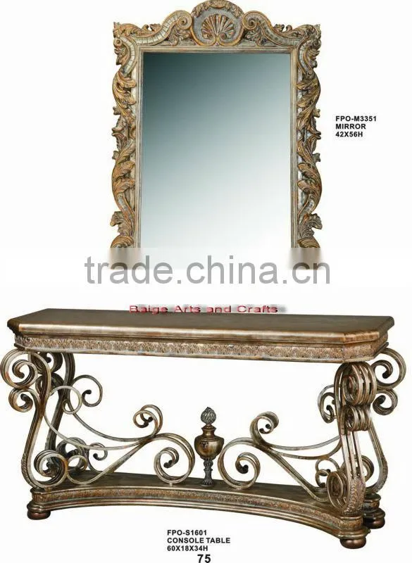 Latest Italian Luxury Wood Carved Console Table Furniture S-1601