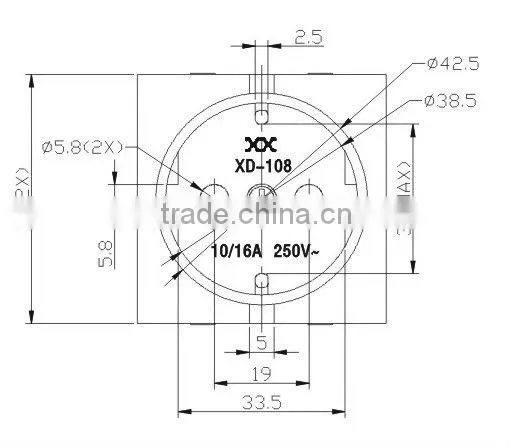 10A 16A 250V Euro AC electric switch and socket