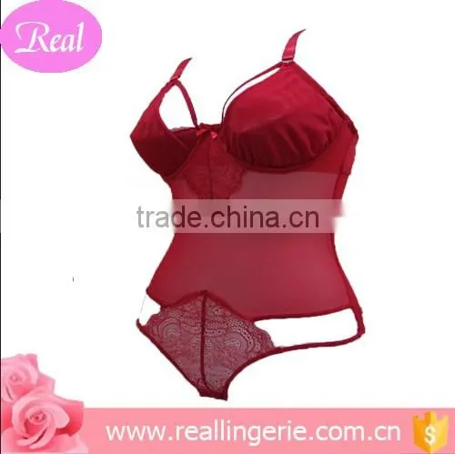 2016 sexy young ladies red teddies lingerie /corsets