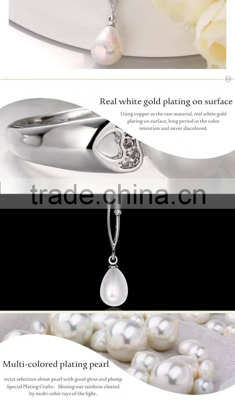 Brilliant Platinum Plating Surface Pearl Imitation Pendant for Girlfriend