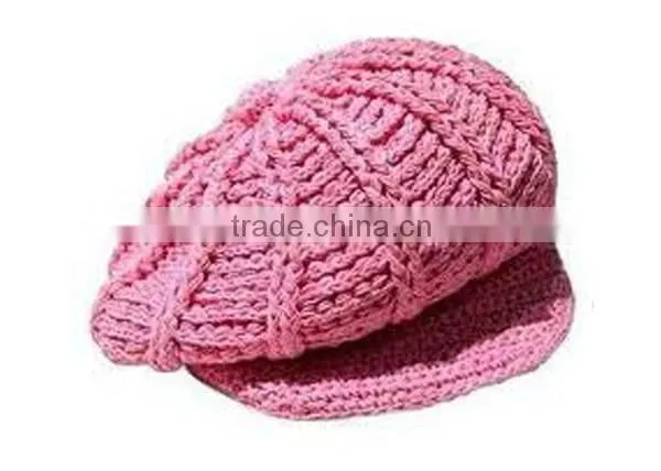 Wholesale custom knit crochet beret cap