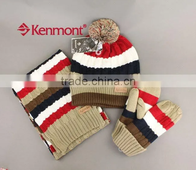 Fashion Accessories wool For Set Knitted Cap Scarf And Gloves
