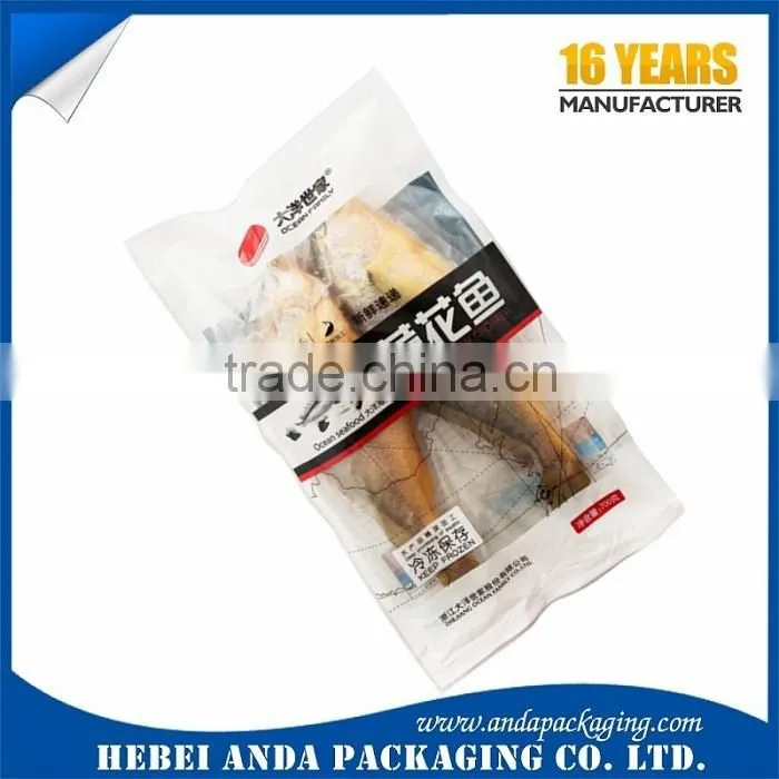 2016 Alibaba custom printed vacuum plastic packaging bags for fish