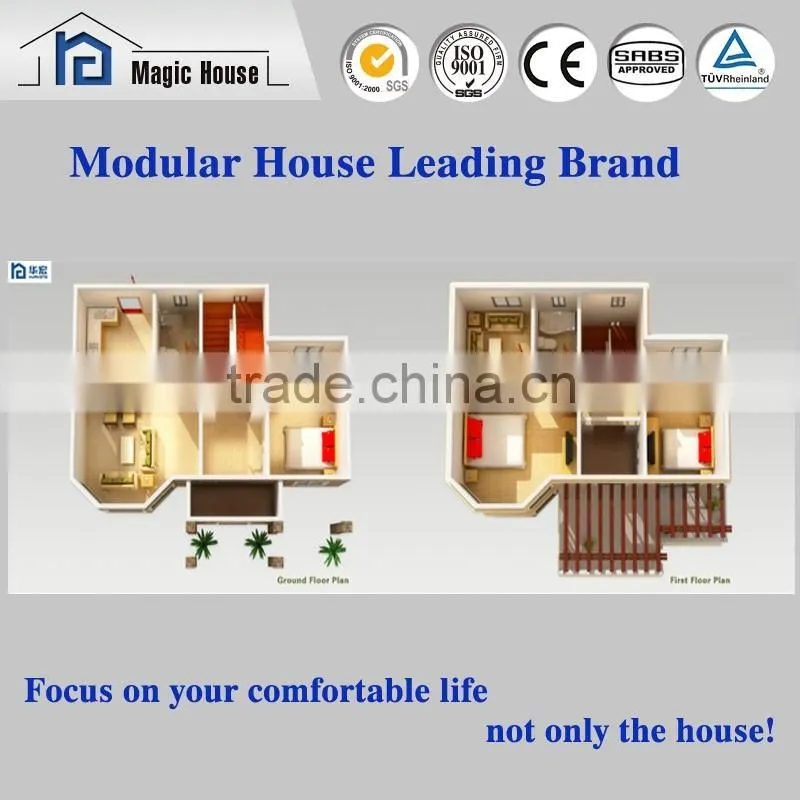 long lifespan prefab house with fashionable designs,china low cost prefab house/villa