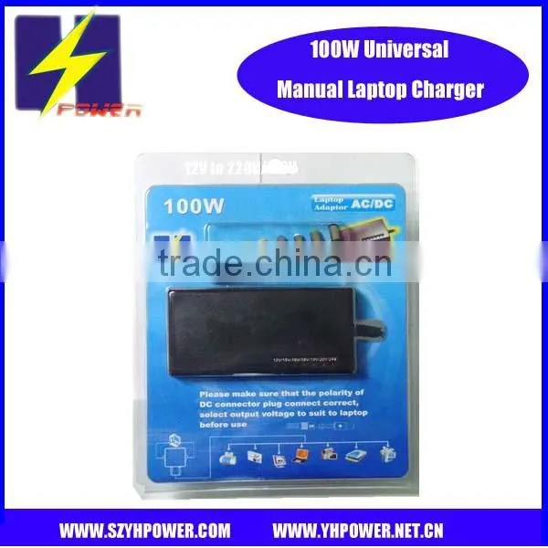 Manual universal ac adapter 100W with USB 5V 1A