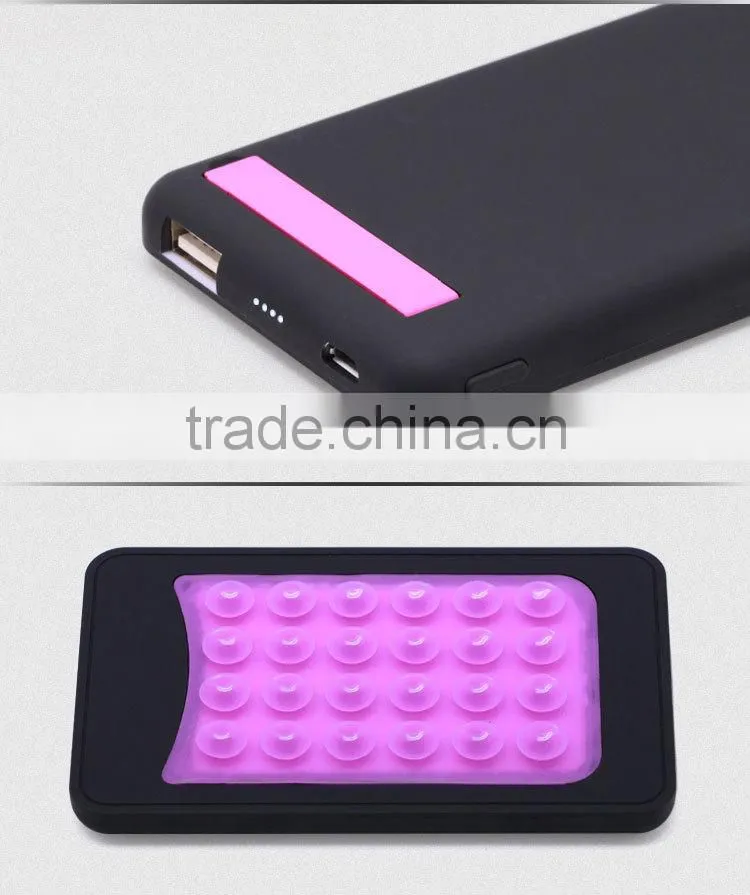 4000mah rechargerable polymer power bank with rubber sucker