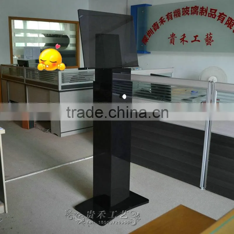 Upright design Acrylic display stand for information ,black acrylic stand
