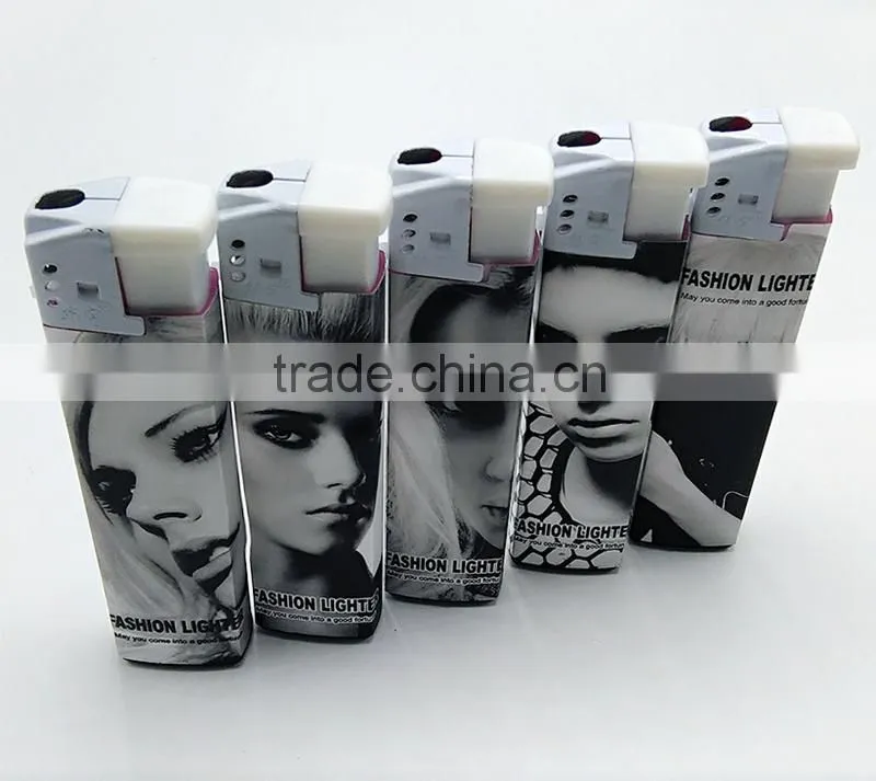 Wrapper lighters customzied refillable plastic gas lighter