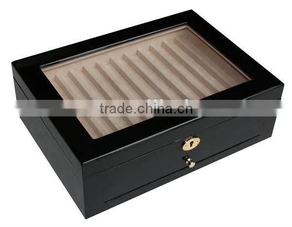 High gloss lacquer finish black pencils box