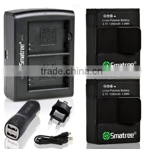 Smatree dual channel charger replacement for gopro hero 3/3+ with hot sale