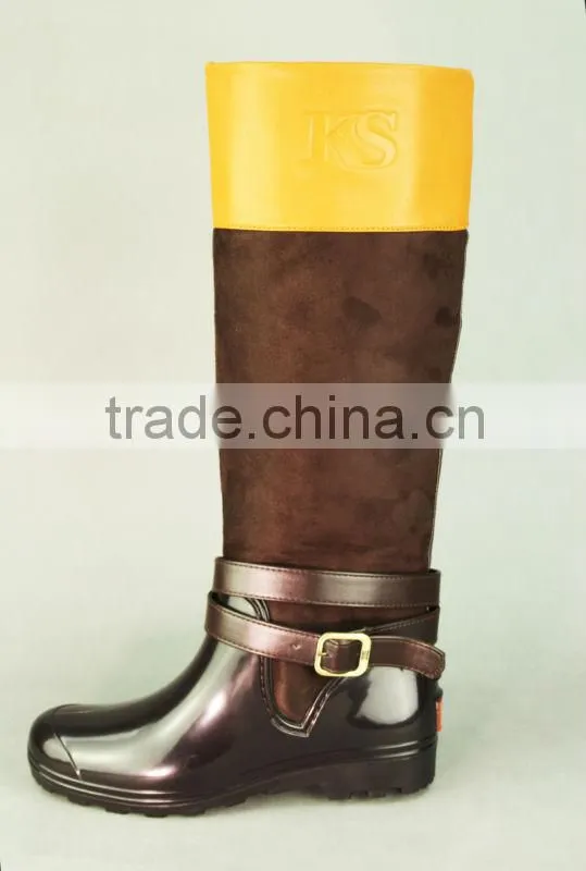 Fashion high quality black wholesale women winter rain boots rubber supplier