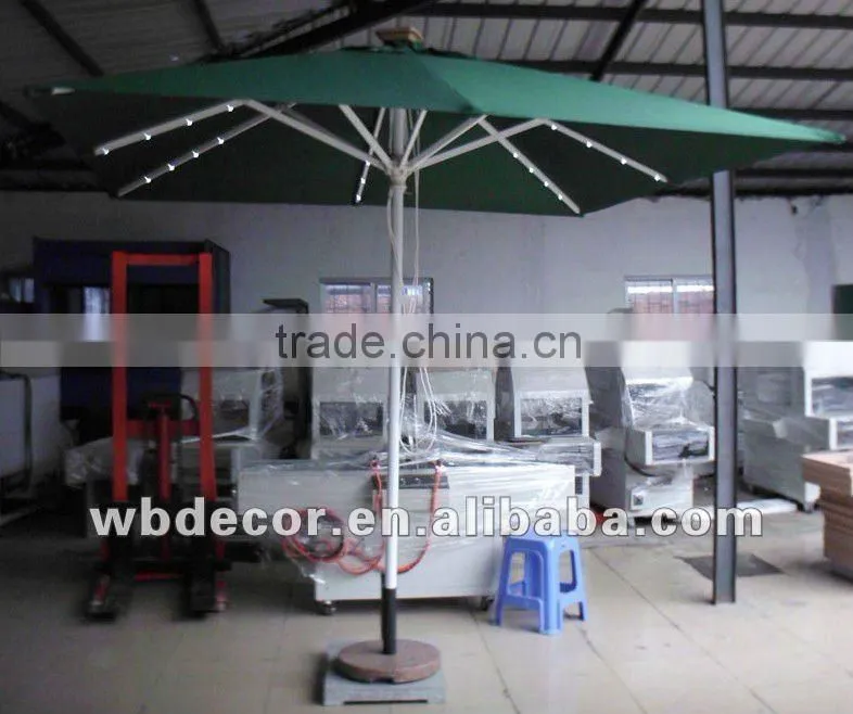 2015 most fashion double layer 3m*3m automatic solar umbrella with led lights, sensor and remote control