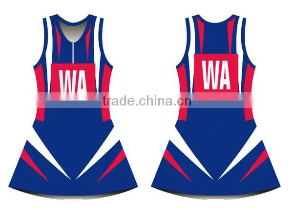 popular cheap wholesale full sublimation printing team netball dress