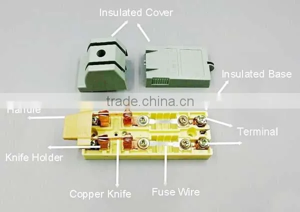 customized color double throw 100amp knife switch double pole
