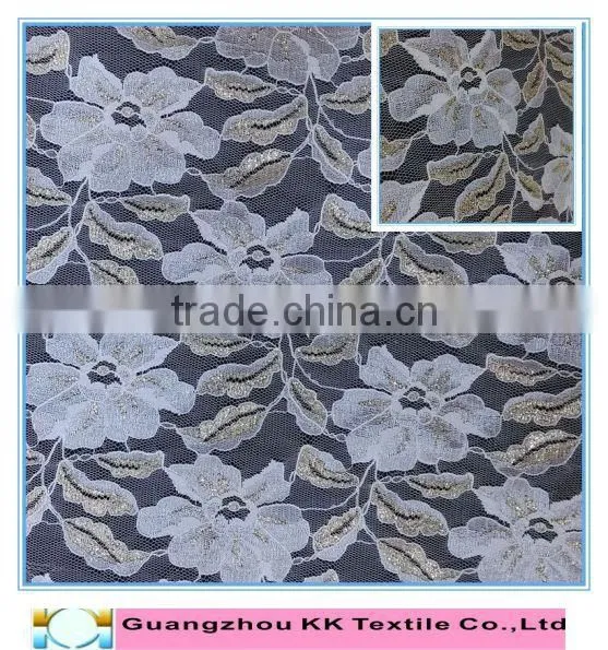 2014 Newest design embroidery lace fabric cord lace fabric