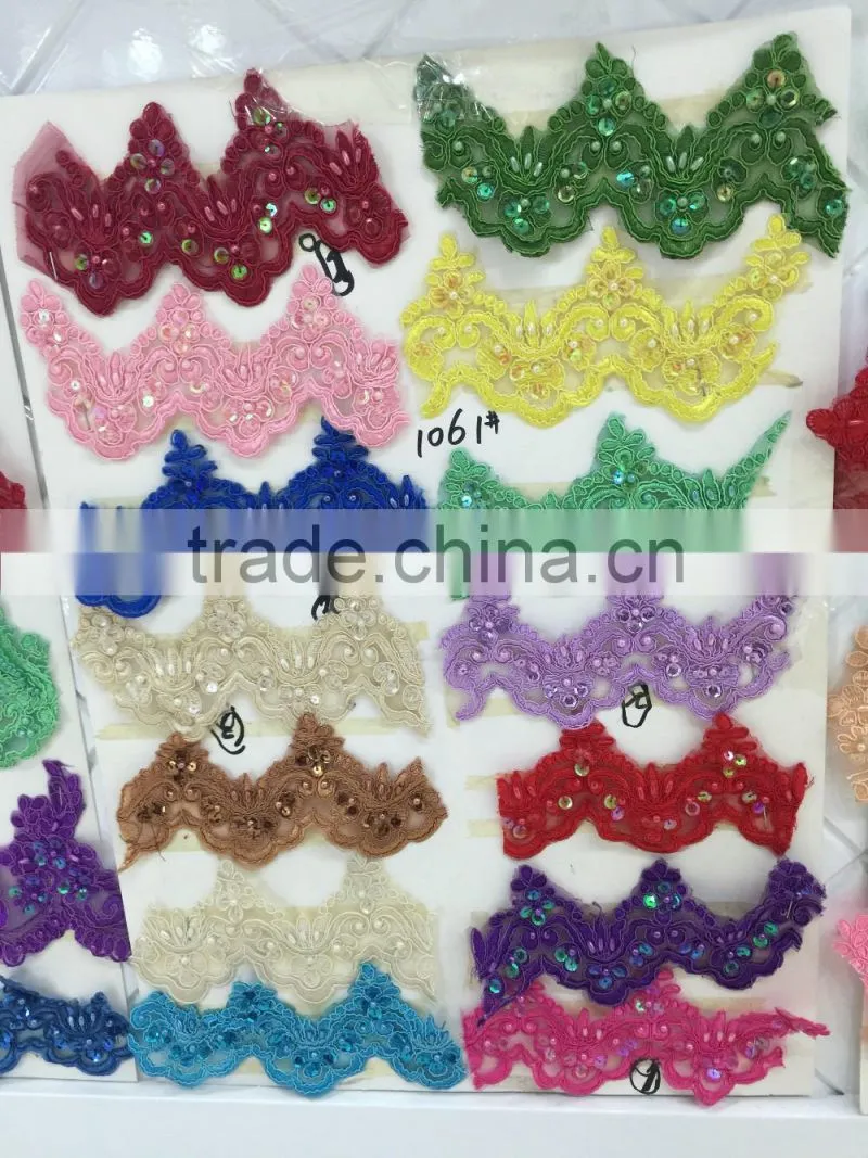 Pearl Beaded & Sequin Bridal ~ Lace Embroidered lace various color Wide:6cm in stock