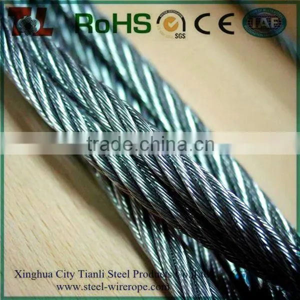 Factory supply 8x7+1x19 ungalvanized steel wire rope