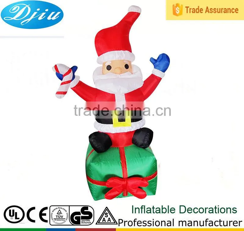 DJ-163 6 foot christmas santa standing gift inflatable garden decoration