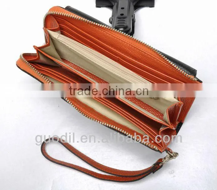Crocodile embossed leather bag with pebble leather wallet 2013 for woman
