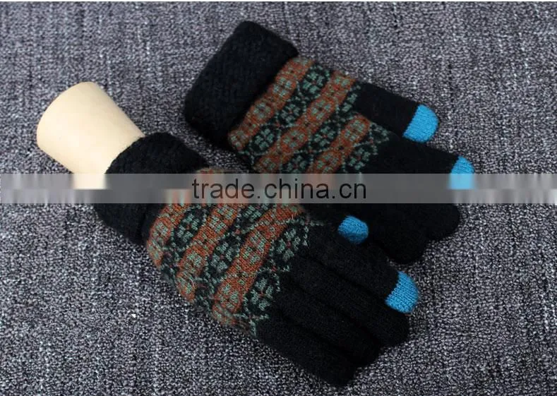 Hot Gift For Christmas 2015 Special Knitted Touch Screen Gloves For Men