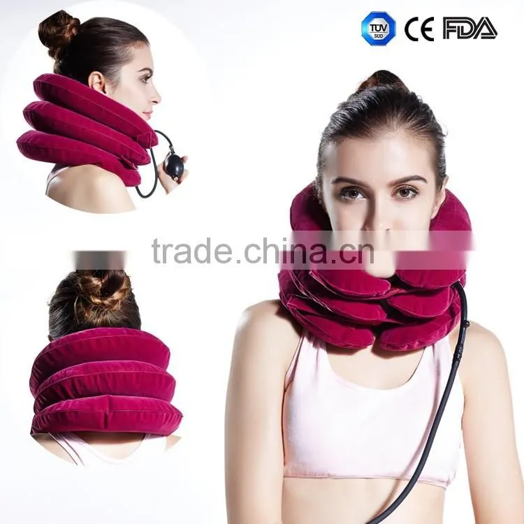 Portable Neck massage collar air neck traction inflatable cervical collar for driving