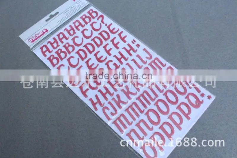 New design alphabet letter paper sticker,removable sticker paper,pvc sticker paper