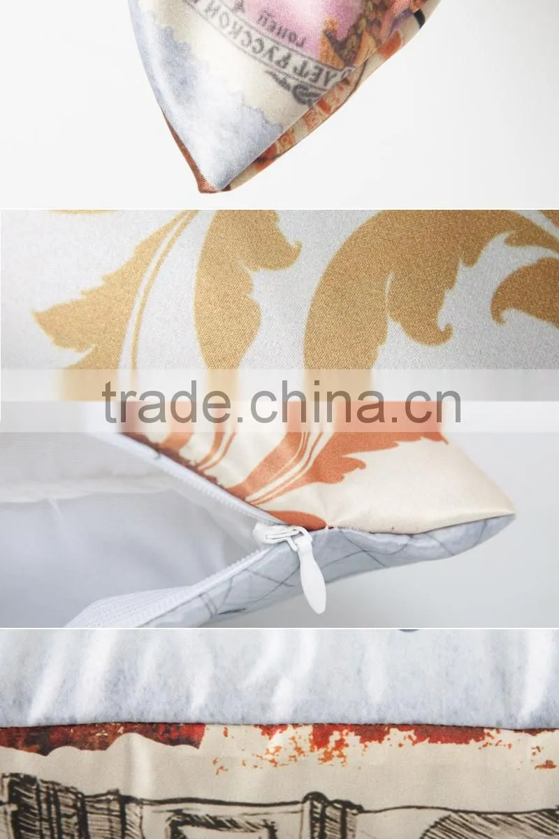 2016 fashion colors faleless digital printing Cushion with illustration
