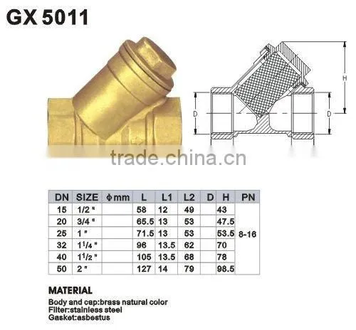 brass Y strainer