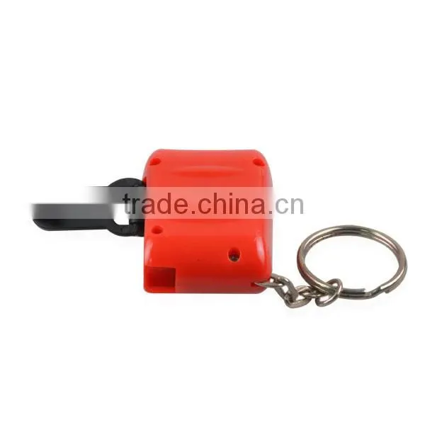 Mini hand crank dynamo led keychain light