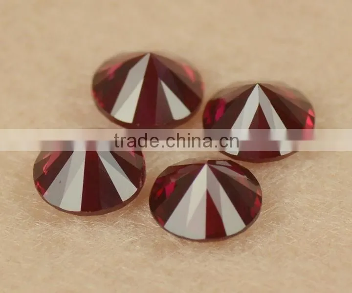 aaa quality 8# polished round cut synthetic red ruby gemstone