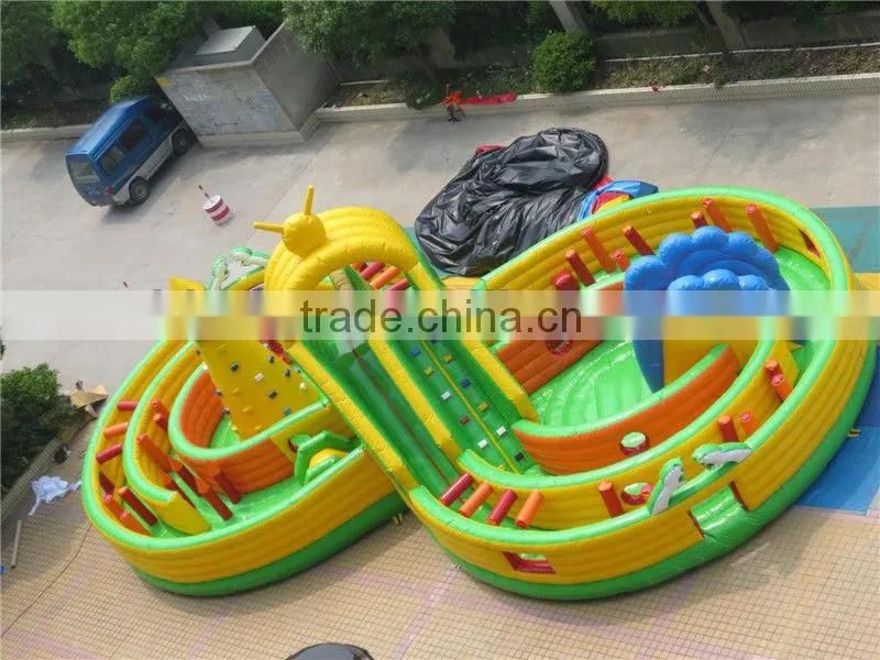 Newest biggest Outdoor Adult Inflatable Obstacle Course for hot Sale