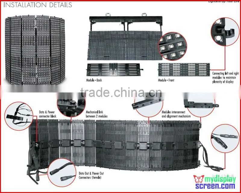 flexible led display, outdoor/Indoor soft curtain,9.375mm smd, ultra slim, high refresh