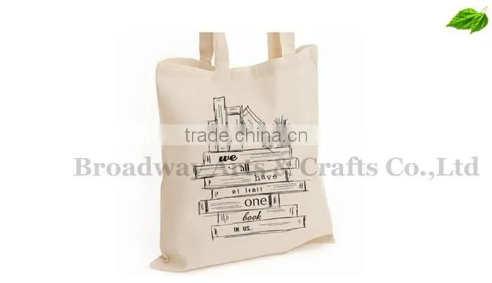 2016 Fashion customized recycle organic canvas bag wholesale