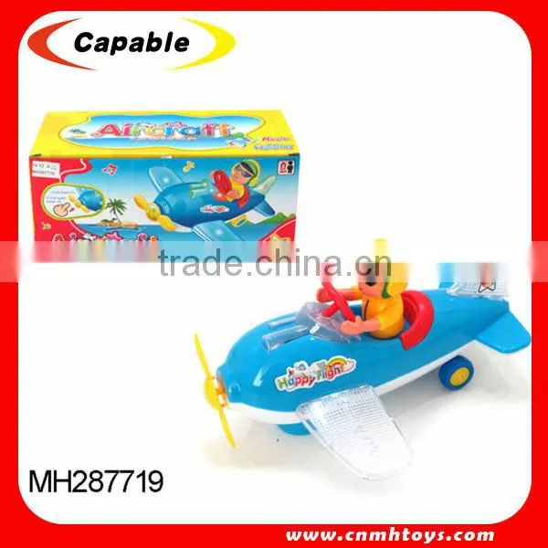 cartoon battery operated flying toy plane with light