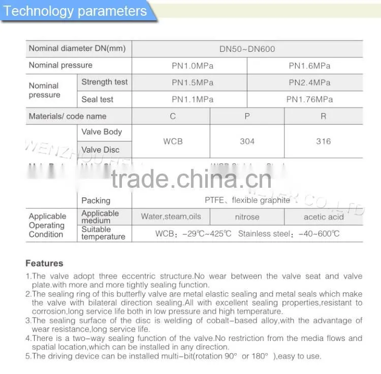 Electric Three-eccentric Metal-Seal BUtterfly Valve