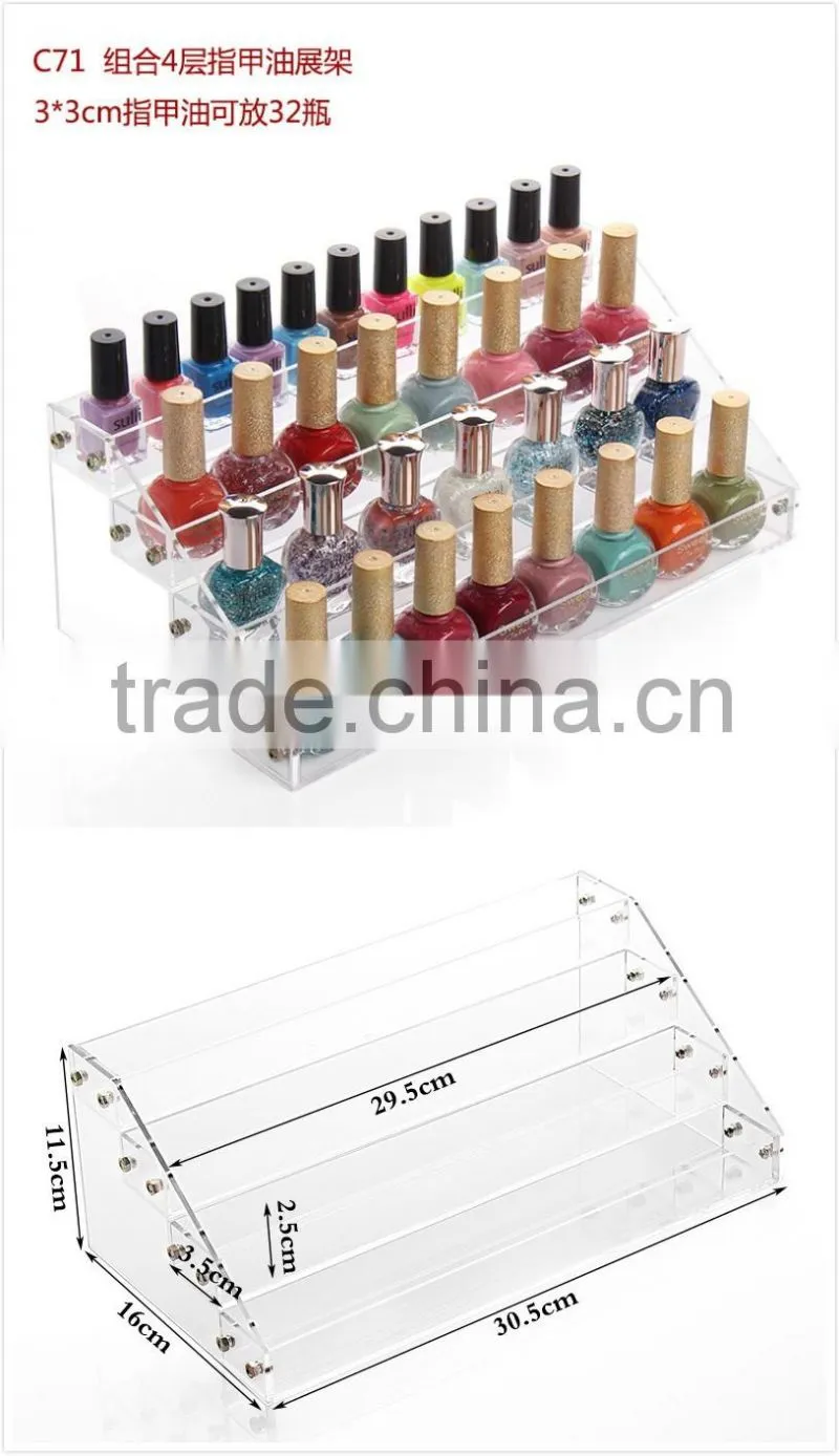 Acrylic Clear Nail Polish Storage Box Plastic Display Box for nail polish