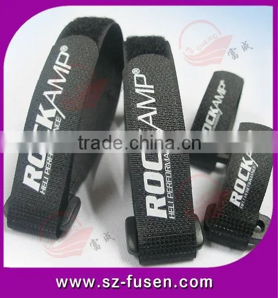 Adjustable magic tape cable strap with buckle