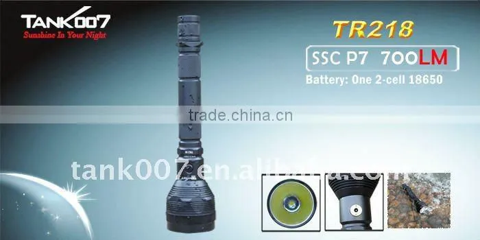 Tank007 TR218 Police LED Flashlight power light led torch military torch lamp