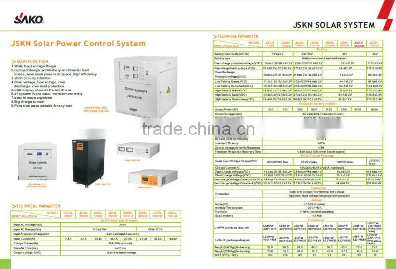 3KW Solar Inverter Power Inverter Manufacturers Pure Sine Wave Solar Inverter SKN-SS with Charge and Stabilizator(OEM,ISO,CE)
