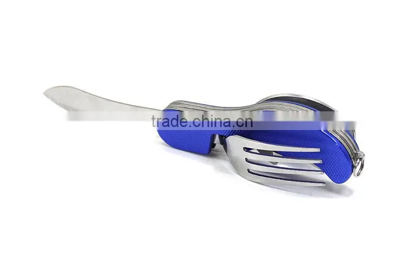 Multifunctional portable folding spork for camping ,H0T200 stainless steel travel cutlery for sale