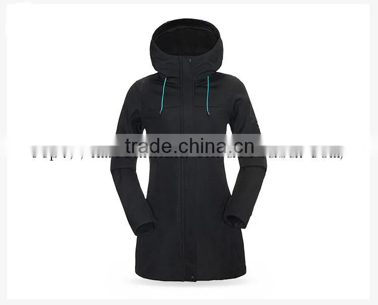 Fashion windproof warm keeper jackets outdoor long softshell jackets winter jacket women