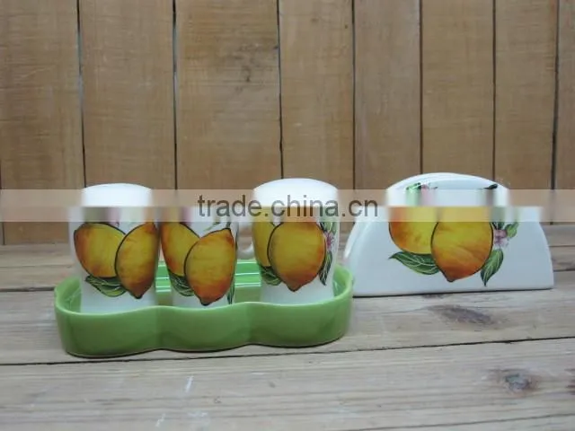 Colorful ceraimic kicthen canister set, tea/coffee/sugar jar