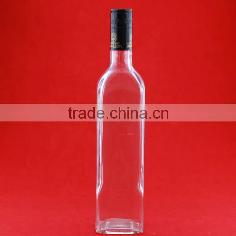 2016 new design juice glass bottle square glass bottle white liquid bottle