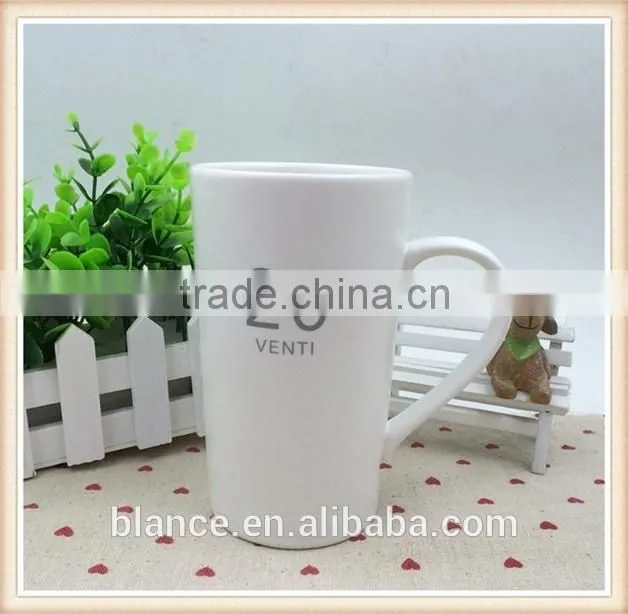 ceramic matte 20 Oz coffee mug white customized coffee cup