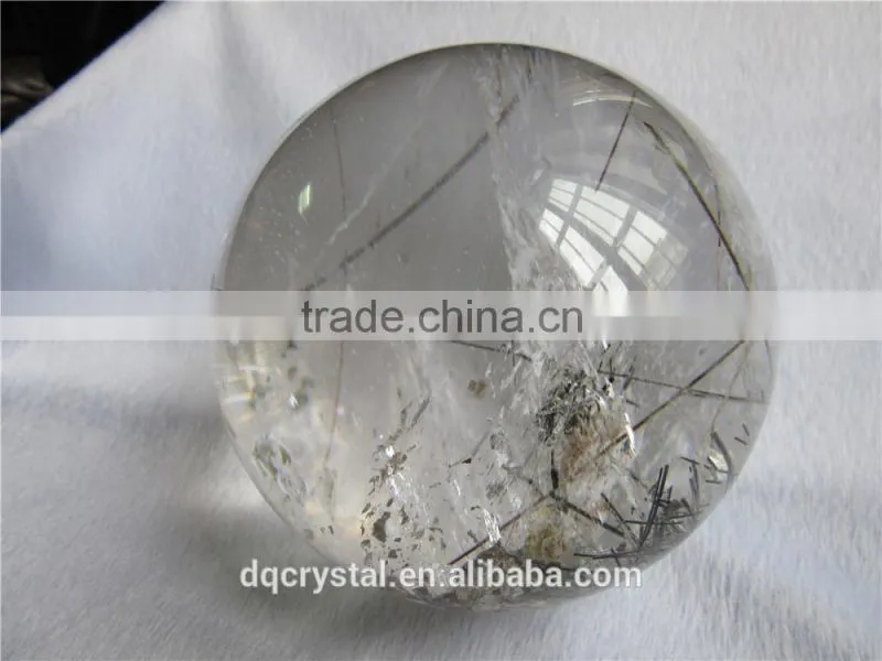 2015 Factory direct customed wholesale natural black rutilated quartz crystal ball
