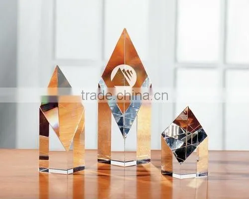 blank crystal cube with cut corner