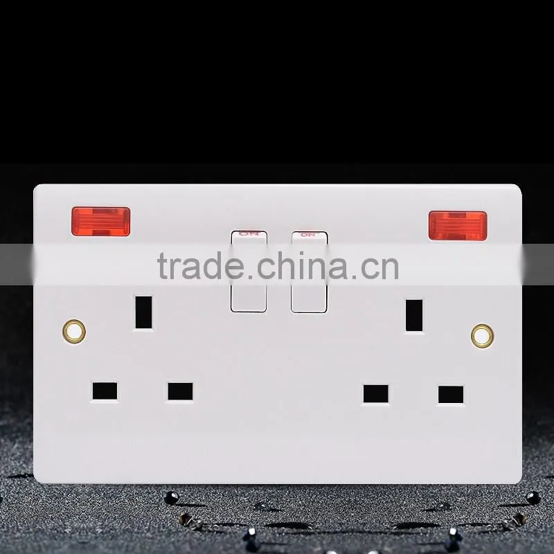 High quality UK standard double 13A electric wall switch