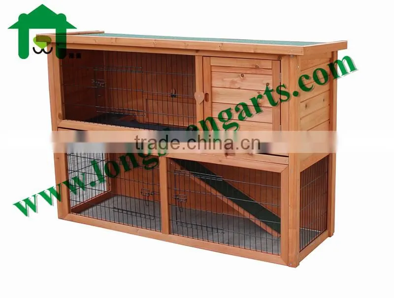 Double decker wooden rabbit house