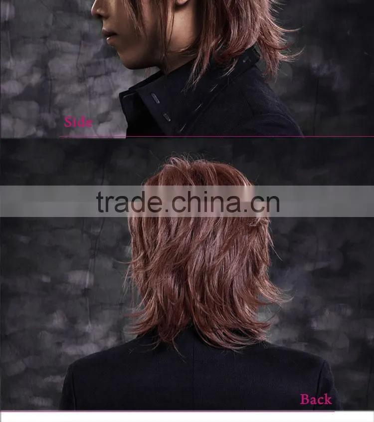 High quality New fashion style Heat Resistant Fiber afro wigs men